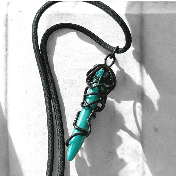 5 For $25💫Wrapped Alternative Turquoise Spike Pendant Necklace - Picture 5 of 5